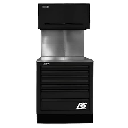 Homak 36in  CTS Set with Solid Back Splash - Black BKCTS36001